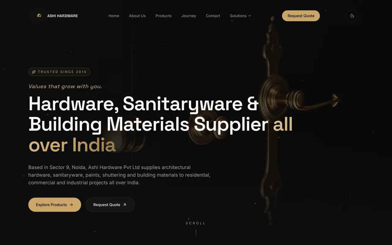 Ashi Hardware website